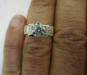2.15 Carat 18K Gold Diamond Engagement Ring Center=1.35 F-SI3   Value=$14,750 - Picture 1 of 12