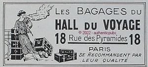 PUBLICITE LES BAGAGES DU HALL DU VOYAGE MALLE VALISE DE 1927 FRENCH AD PUB RARE - Picture 1 of 1