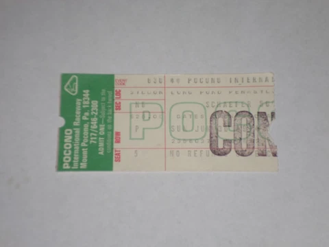 Schaefer 500 Ticket Stub-1974-Pocono International Raceway-Johnny Rutherford Win Cover