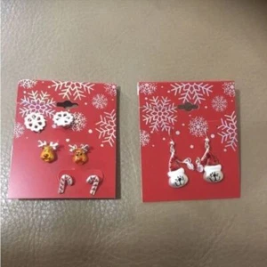 KOHLS Neu Urlaub Ohrringe Schneeflocke Rentier Zuckerstange Santa Kitty - Bild 1 von 13