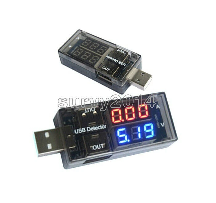 USB Current Voltage Tester USB Voltage Ammeter USB Detector Double Row Shows - Image 1 of 1
