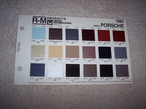 1983 PORSCHE EXTERIOR R-M PAINT CHIP COLOR CHART   #407 - Picture 1 of 2