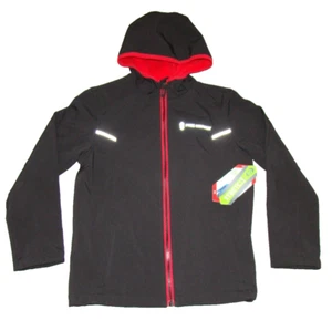 NWT Free Country Boys Size 7/8 Zip Hooded Fleece Lined Softshell Black Jacket - Picture 1 of 8