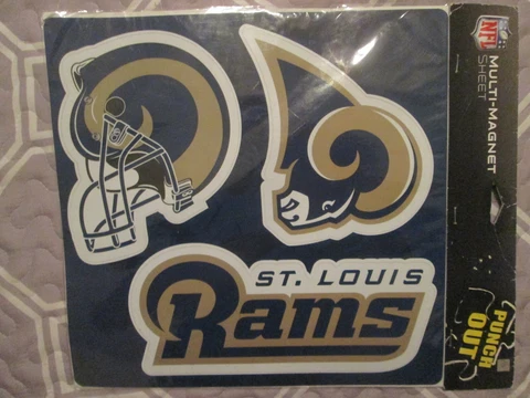 NFL.."ST.LOUIS RAMS"..RARE 3 PC.MULTI-MAGNET SHEET Cover