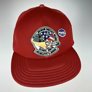 Vintage Red NASA CHALLENGER trucker Hat cap snapback mesh PRE-MEMORIAL - Picture 1 of 5