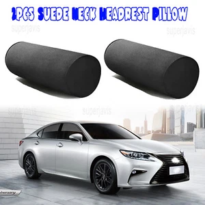 2Pcs Suede Neck Headrest Pillow Cervical Spine Protection Cushion For Lexus ES - Picture 1 of 11