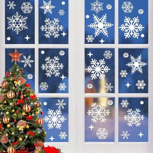 138 Stck. Uorybwanai Weihnachten Fenster Aufkleber für Glas Xmas Klammern weiß  - Bild 1 von 7