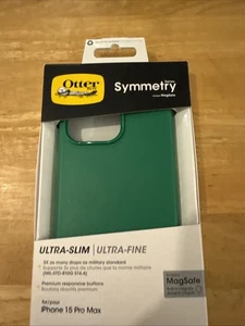 OtterBox Symmetry - iPhone 15 Pro Max Ultra Slim Case with MagSafe - Green - New - Picture 1 of 6