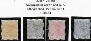 Virgin Islands, Scott 12-15, 1883-84, Queen Victoria, MOG, VLH, F/VF - Bild 1 von 1