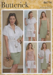 Butterick Sewing Pattern 6774 Jacket Safari Style Dress Top & Shorts Size 16-24 - Picture 1 of 12