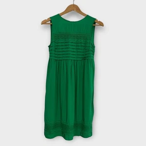 Mini Vestido Max Studio Para Mujer Talla XS Verde Ligero Plisado Detalle Crochet - Imagen 1 de 12