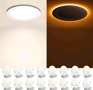 Amico 16 Pack 6 Inch Recessed Lights w/ Night Light, 5CCT 2700K-5000K Dimmable - Picture 1 of 9