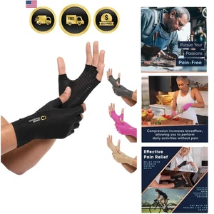 Guantes para la artritis sin dedos soporte de mano muñequera para aliviar el dolor hombres mujeres - Imagen 1 de 10