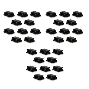 30Pcs Pince à Fil Noir Attache Voiture Rectangle Câble Support Pince Auto-Adhésive B - Photo 1/13