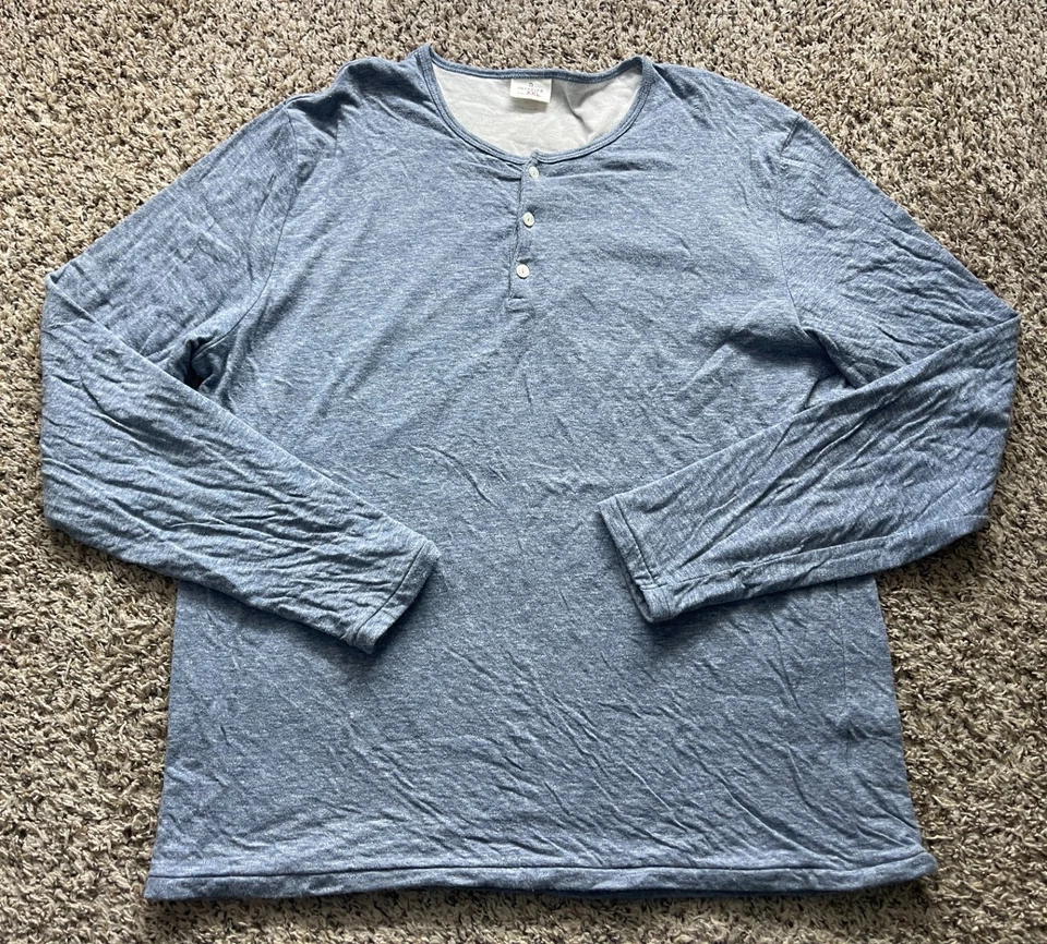 Camisa Hartford Henley Para Hombres XXL Azul Manga Larga Mezcla de Algodón Informal Foto 1 de 4