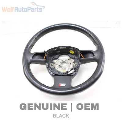 2005-2008 AUDI S4 - 3-Spoke Leather Sport Steering Wheel 8E0419091DM - Image 1 of 4