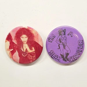 RARE PAIR! "APOLONIA I'M A SEX SHOOTER" PINBACK BUTTONS 2QTY S#20a DETROIT RETRO - Picture 1 of 5