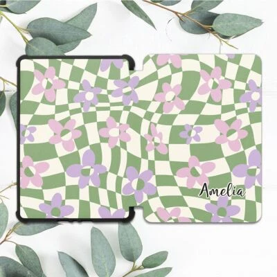 Custom Name Flowers Wavy Case For All-new Kindle 10th Gen Kindle Paperwhite - Image 1 of 3