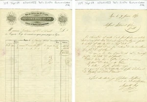 Dépt 69 Lyon 8 Rue de l'Arbre Sec - Belle Entête Papeterie Facture + Lettre 1853 - Picture 1 of 1