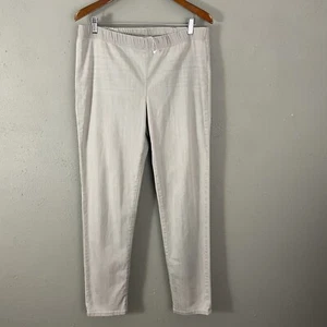 Eileen Fisher Jeans Size M Light Gray Pull On Elastic Waist Organic Pants - Picture 1 of 7