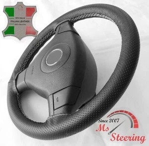 PARA GMC JIMMY 80-87 CUBIERTA VOLANTE CUERO NEGRO PERF GRIS CLARO STIT - Imagen 1 de 6
