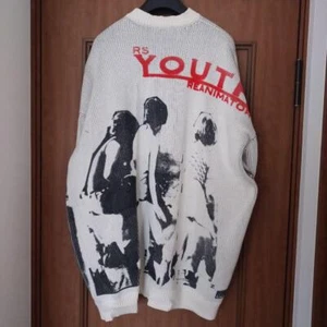 20ss Raf Simons Oversized Knit Sweater RAFSMONS White S size Italy from Japan - Picture 1 of 12