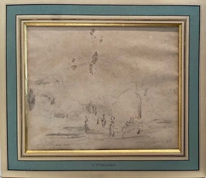 Camille Pissarro Zeichnung: Figuren von Menschen auf Pferden - Bild 1 von 4