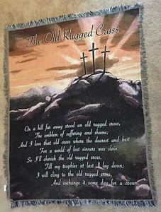 The Old Rugged Cross Tapestry Throw Blanket 50" x 60" Christian Song (#2) - Picture 1 of 2