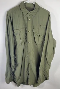 Worldwide Sporstman Shirt Mens Fishing Large Tall LT Green Cargo Vented - Picture 1 of 14