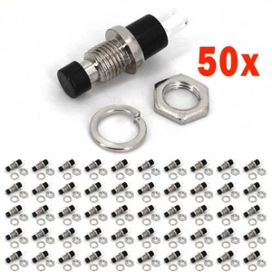 USA 50X Black PBS-110 2Pin Momentary Normally Open 7mm Reset Push Button Switch - Picture 1 of 7