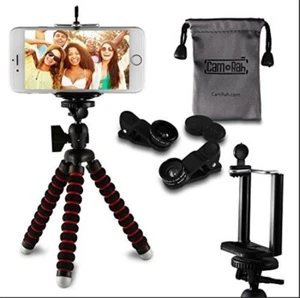CamRah iPhone Camera Lens Kit with 2 Lenses & Clips Storage Bag & Tripod New - Picture 1 of 4