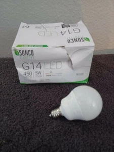 Sunco Lighting 6 Pack G14 Globe LED Light Bulb 5 Watt 3000K, Warm White - Picture 1 of 3