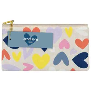 Multicoloured Hearts Pencil Case – Zip Closure, Spacious & Stylish Organizer - Picture 1 of 1