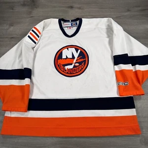 Vintage New York Islanders Weiß Hockey Trikot CCM NHL Herren Größe XXL - Bild 1 von 11