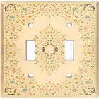 Metal Light Switch Cover Wall Plate For Room Vintage Yellow Floral Tile FLW077