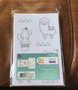 GO Create Pre printed 4 x 6" Mini Llama Canvas for kids - Set of 2 - Picture 1 of 2