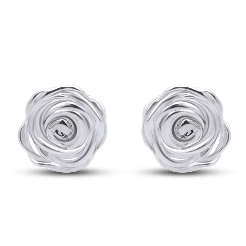 Beautiful Flower Shape Stud Earrings In 10K Solid Gold - Image 1 of 4
