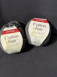PREMIER YARNS COTTON FAIR - #27-13 SLATE GREY YARN 100g - 317 Yds-lot Of 3 - Picture 1 of 3