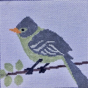 Pacific Coast Flycatcher Bird - Hand Painted Needlepoint Canvas - Picture 1 of 1