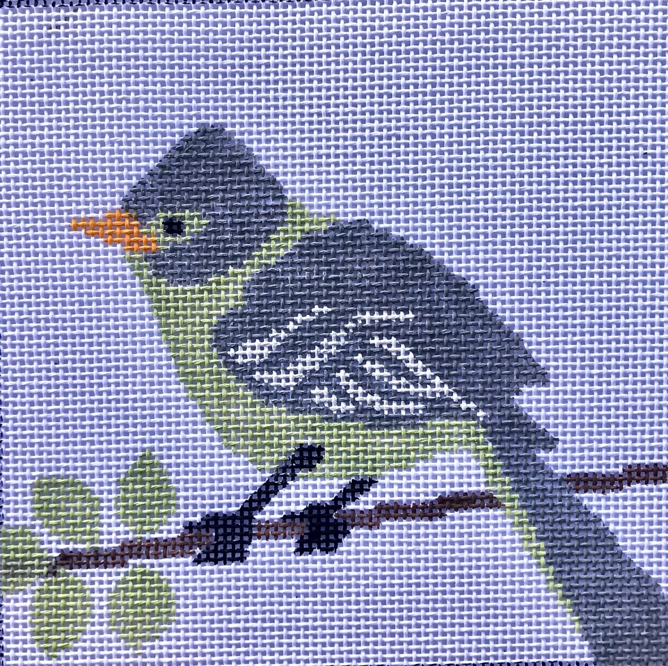 Pacific Coast Flycatcher Bird - Hand Painted Needlepoint Canvas - Image 1 of 1
