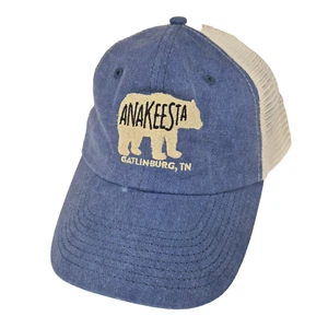 Anakeesta Gatlinburg TN Baseball Cap Blue w Bear Snapback Hat - Picture 1 of 6