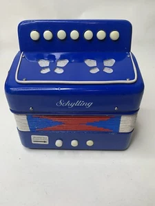 Vintage Blue Schilling Kids Accordian Used Works - Picture 1 of 12