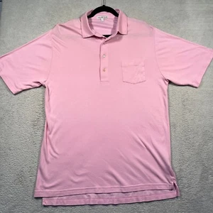 Peter Millar Polo Shirt Cotton Short Sleeve Golf Casual Pink Mens Large - Picture 1 of 6