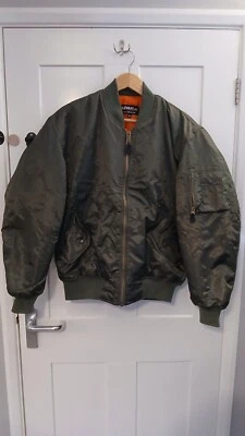 Kombat UK Bomber Military Jacket Medium Green Olive Orange Lined / Reversible - Image 1 of 4