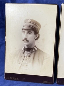 2 tarjetas de gabinete C.1890 hombre y mujer con uniforme del ejército de salvación - Imagen 1 de 5