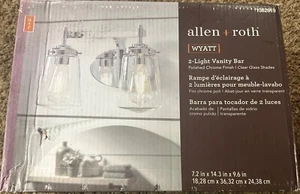 allen + roth Wyatt 14.3-in 2-Light Polished Chrome Farmhouse Vanity Light - Picture 1 of 2