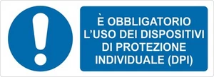 2 TARGHETTE ADESIVE "OBBLIGO USO DISPOSITIVI SICUREZZA" SEGNALETICA, PROTEZIONE - Foto 1 di 1