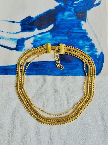 Collana CHRISTIAN DIOR di John Galliano 1997 Masai perline bobina 5 cinque fili