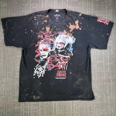 Camiseta Escuadrón Suicida Six Flags Para Hombre XL Negra Harley Quinn Joker Scare Team 2016 Foto 1 de 4