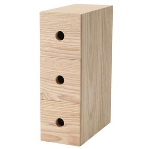MUJI MDF accessory storage W8.4x D17x H25.2 cm 3 drawer - Picture 1 of 9